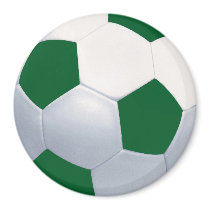 Green & White Soccer Ball Magnet by Firecrackinmama Green & White Soccer Ball Magnet