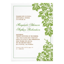 green & white vineyard rehearsal dinner invites