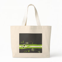 Green * White Whimsy on Black bags