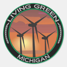 Green Wind Michigan Stickers