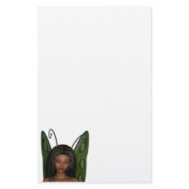Green Wing Lady Faerie 1 - 3D Fairy - Stationery Paper