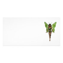 Green Wing Lady Faerie 2 - 3D Fairy - Custom Photo Card