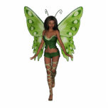 Green Wing Lady Faerie 2 - 3D Fairy - Photo Cutout