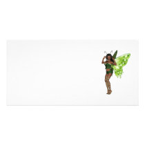 Green Wing Lady Faerie 3 - 3D Fairy - Photo Greeting Card