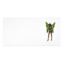 Green Wing Lady Faerie 5 - 3D Fairy - Personalized Photo Card