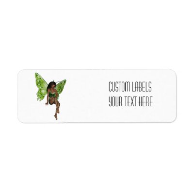Green Wing Lady Faerie 6 - 3D Fairy - Custom Return Address Labels