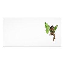 Green Wing Lady Faerie 6 - 3D Fairy - Customized Photo Card