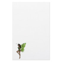 Green Wing Lady Faerie 7 - 3D Fairy - Stationery Design