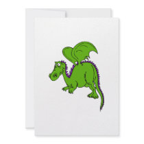 Green Winged Dragon Custom Invitations