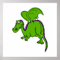 Green Winged Dragon Poster