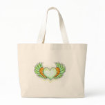 GREEN WINGED HEART TATTOO BAG