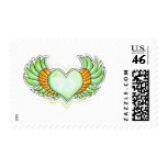 GREEN WINGED HEART TATTOO POSTAGE