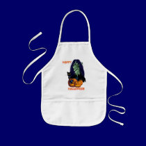 Green Witch-Happy Halloween Aprons aprons