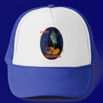 Green Witch - Happy Halloween Oval Hats hats