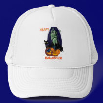 Green Witch Oval Hats hats