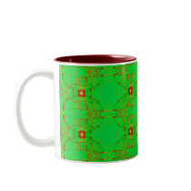 green with red lace mugs