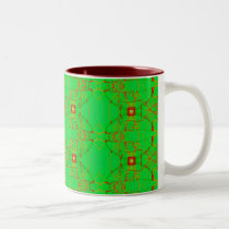 green with red lace mugs