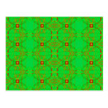 green with red lace post card