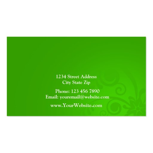 Green with Spiral Graphic Designer Business Cards (back side)