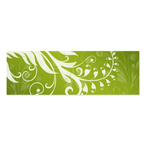 Green with White Floral Wedding Favour Tags Business Card (back side)