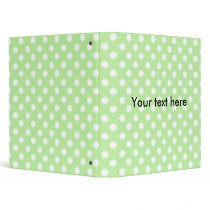 Green with white polka dots vinyl binders