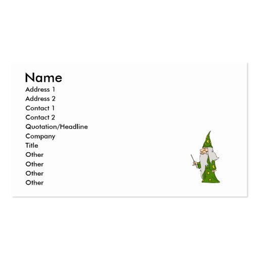 Green Wizard Business Card Template (front side)