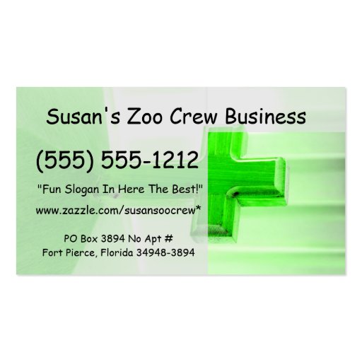 Green wooden cross photograph image church business card