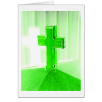 Green wooden cross photograph image church cards