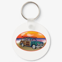 Green Woodie at Sunset keychains