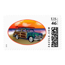 Green Woodie at Sunset postage