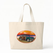 Green Woodie & Surfboard at Sunset Bag