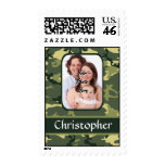 Green woodland camouflage postage