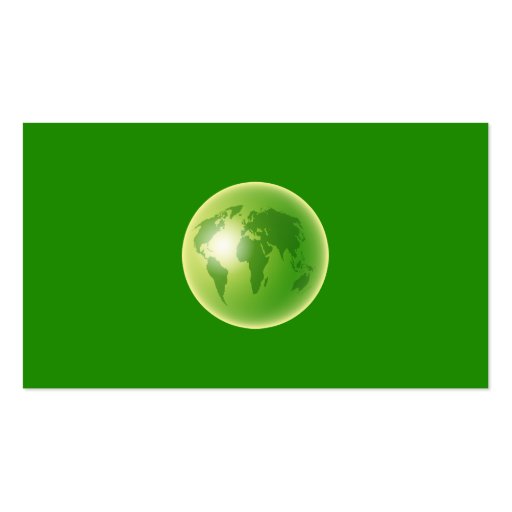 Green World Globe, Your Name Here, Business Card (back side)