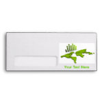 Green World Map Envelope
