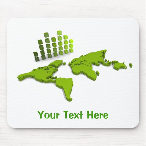 Green World Map Mousepad