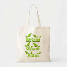 Green World Tote Canvas Bags