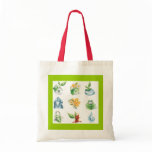 Green World Vector Icons Canvas Bag