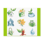 Green World Vector Icons Postcard
