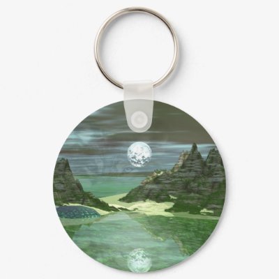 Green World Wolf Key Chains by deleas