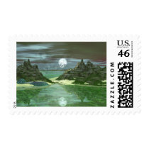 Green World Wolf Postage Stamp