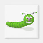 Green worm smiling magnet