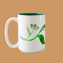 Green Wrap Around Floral mugs by Perlyyyy Green Wrap Around Floral mugs