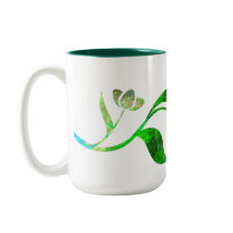 Green Wrap Around Floral mugs