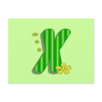 Green X Monogram postcards
