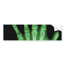 Green X-ray Skeleton Hand Bumper Stickers