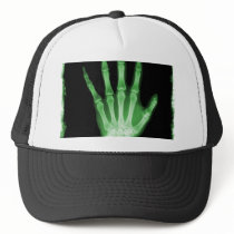 Green X-ray Skeleton Hand Mesh Hats