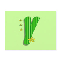 Green Y Monogram postcards