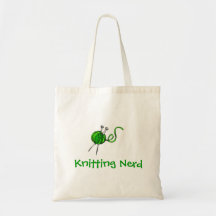 green yarn knitting needles, Knitting Nerd Bags