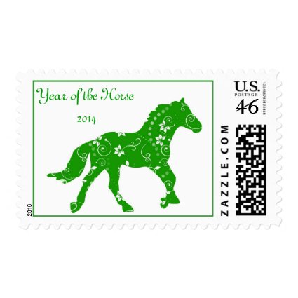 Green Year of the Horse Postage Stamp