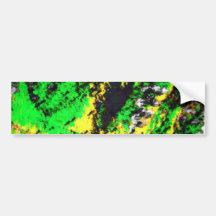 Green Yellow Abstract Design Bumper Stickers